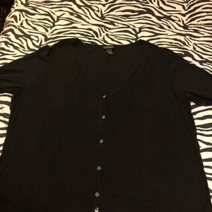 Lane Bryant sz 26/28 black v-neck button up cardigan sweater.